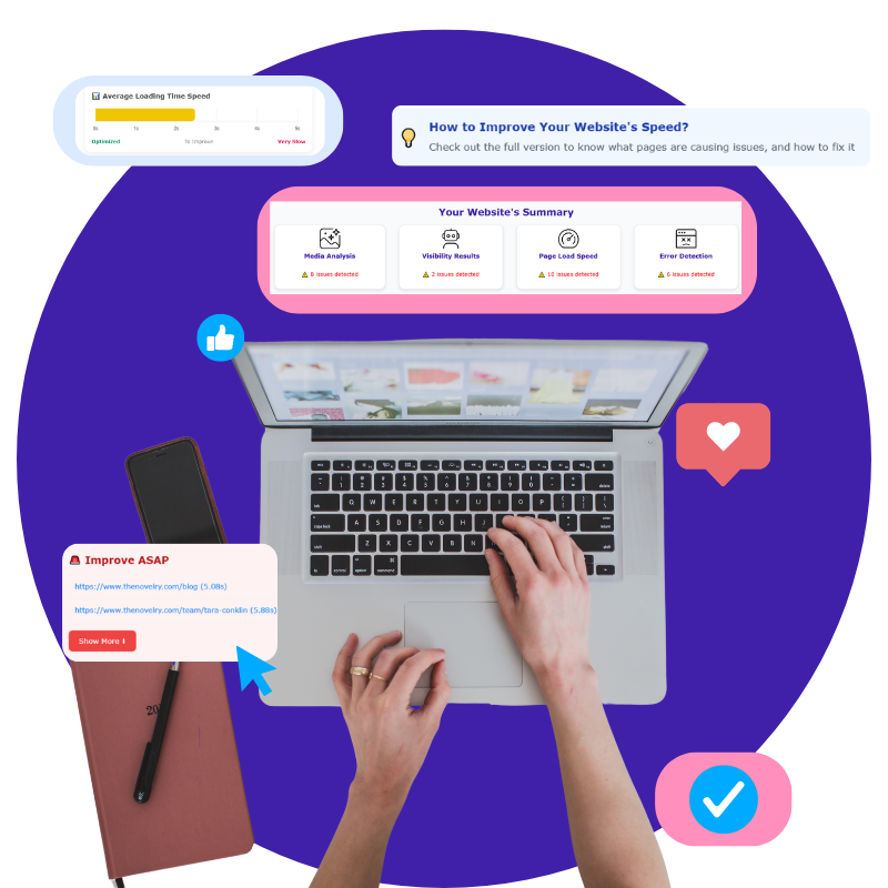 website scan results on Ilumi platform with simplified issue breakdown