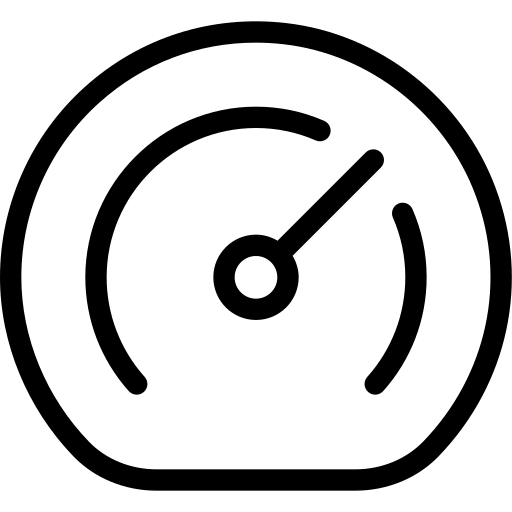 simple icon depicting a page speed meter